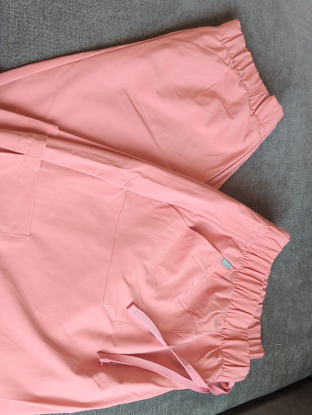 Hanes Light Pink Elastic-Waist Scrub Pants